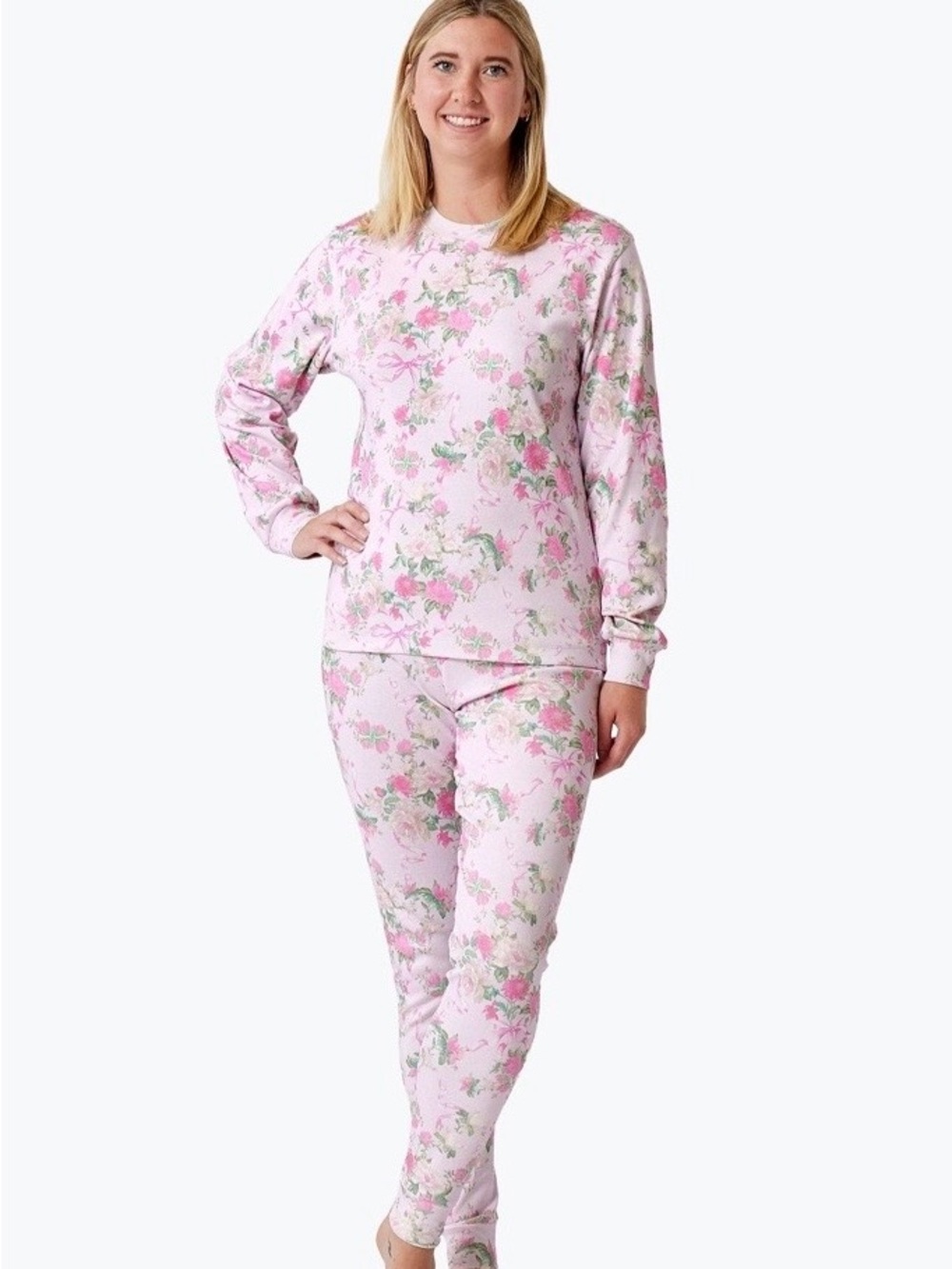LoveShackFancy x Pottery Barn Kids Pink Floral 2 Piece Pajama Set Size XL Adult
